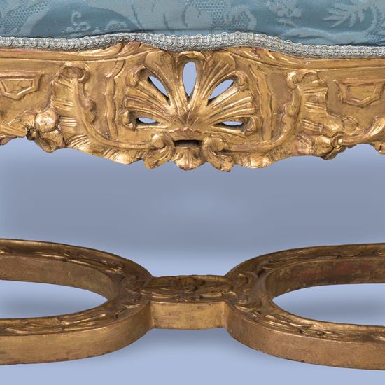 A Giltwood Stool of the Rococo Style